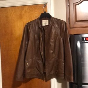 Camel fake leather jacket